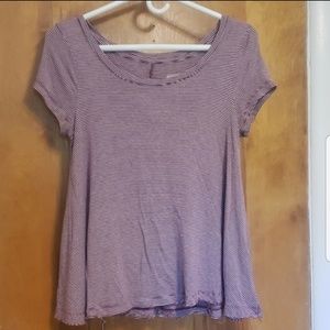 Mossimo Red White Striped Short Sleeve Swing Tee